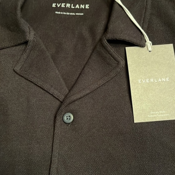 Everlane The Pique short sleeve shirt knit camp collar button down Men Sz L NWT - Picture 10 of 12